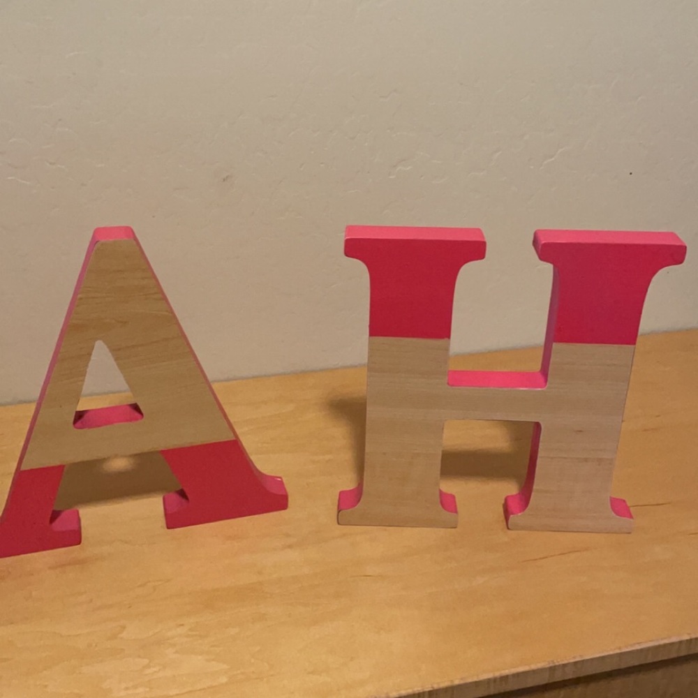 Pink wood wall or shelf decor